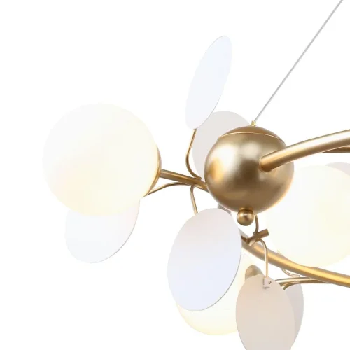 Люстра подвесная Bliss 2771-12P F-promo белая на 12 ламп, основание золотое в стиле современный шар фото 4